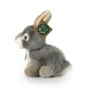 Rappa - Plush realistic mascot gray rabbit sitting 16 cm Eco-Friendly