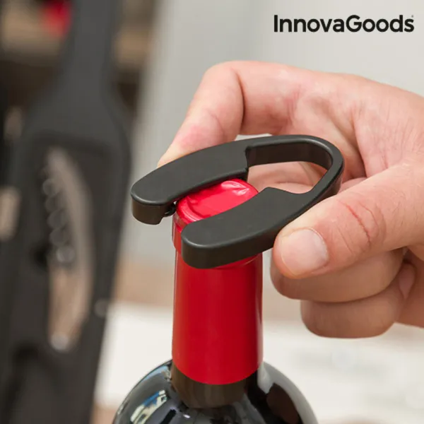 Bottle Wine Set InnovaGoods Black Metal Stainless steel (Refurbished B)