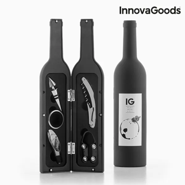 Vīna Piederumu Komplekts InnovaGoods Melns Metāls Nerūsējošais tērauds (Atjaunots B)