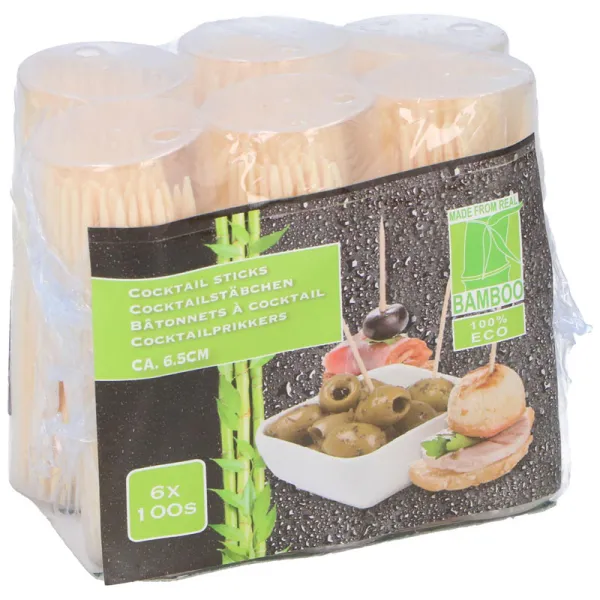 Toothpicks 6x100 pcs. natural bamboo | Pirkti internetu — Megaluks