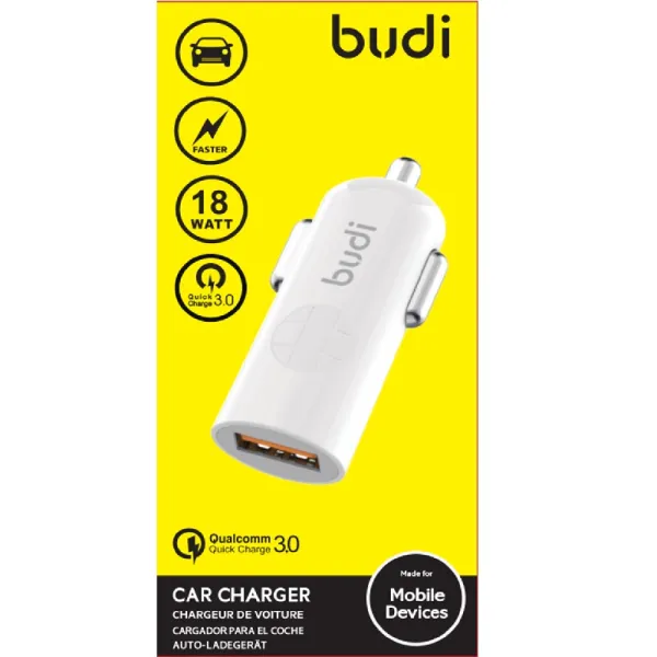 Budi - 1 USB car charger with LED indicator | Купить онлайн — Megaluks