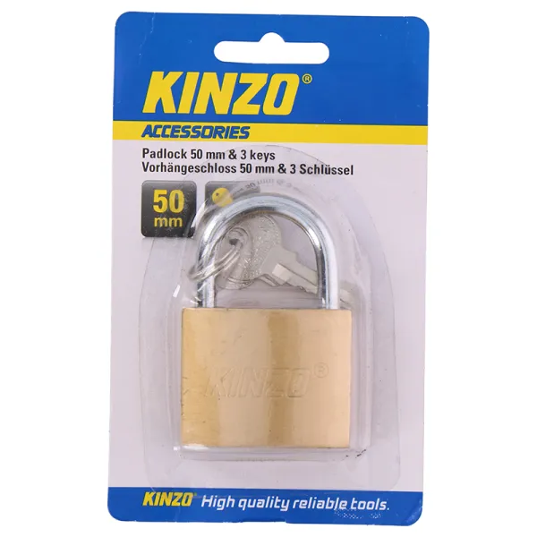 Kinzo - 50 mm brass padlock with three keys | Pirkti internetu — Megaluks