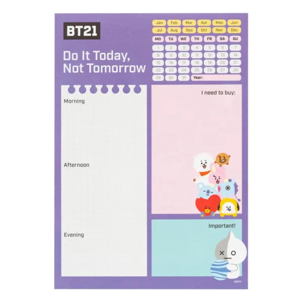 BT21 - Daily Planner A5 | Osta verkosta — Megaluks
