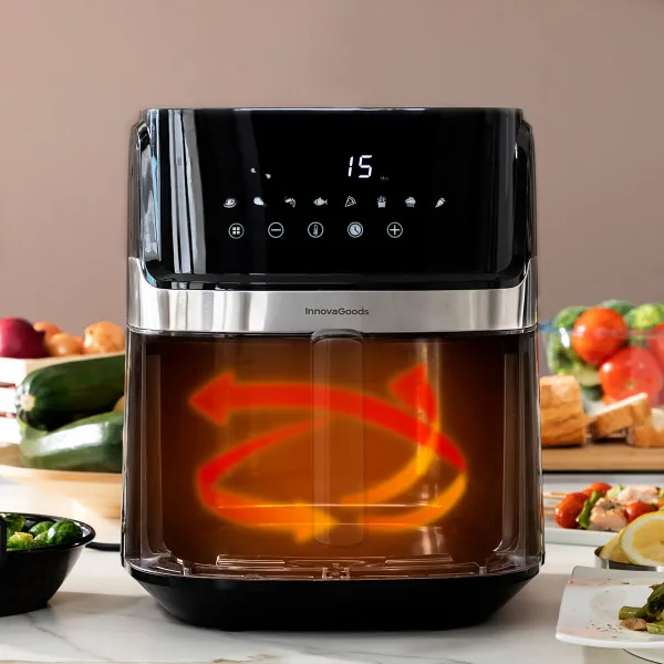 Airfryer InnovaGoods Musta 1700 W 5,5 L Ruostumaton teräs (Kunnostetut Tuotteet B)