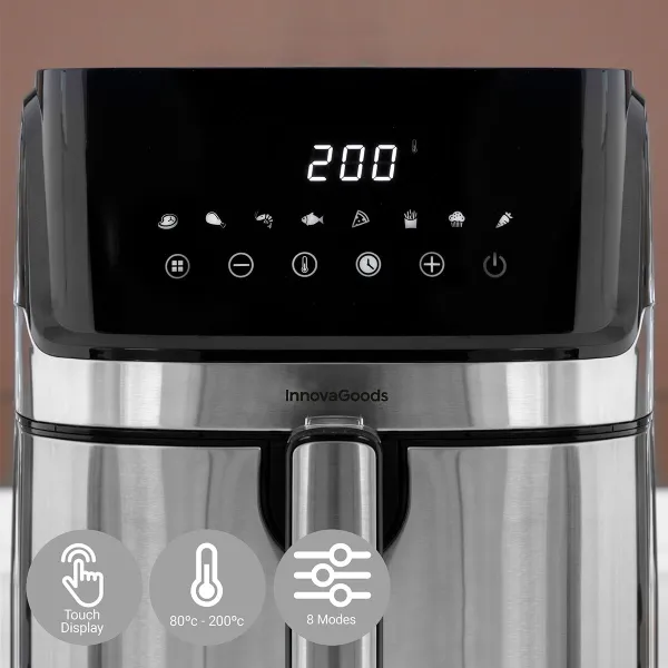 Airfryer InnovaGoods Musta 1700 W 5,5 L Ruostumaton teräs (Kunnostetut Tuotteet B)