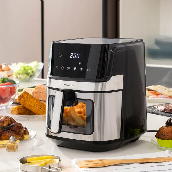 Karstā gaisa fritieris InnovaGoods Window Melns 1700 W 6,5 L Nerūsējošais tērauds (Atjaunots A)