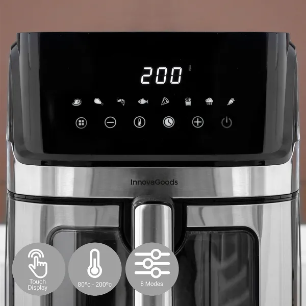 Airfryer InnovaGoods Window Musta 1700 W 6,5 L Ruostumaton teräs (Kunnostetut Tuotteet A)