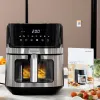 Karstā gaisa fritieris InnovaGoods Window Melns 1700 W 6,5 L Nerūsējošais tērauds (Atjaunots A)