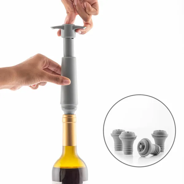 Vakuuminis siurblys ir vyno kamščiai Winuum InnovaGoods (4 kepurės)