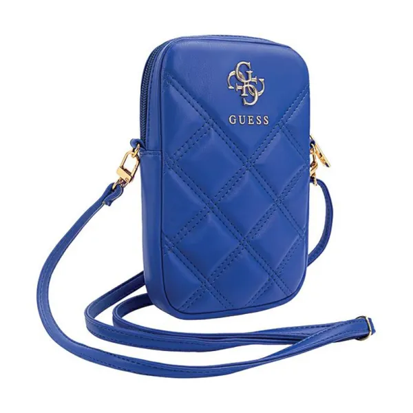 Guess Zip Quilted 4G - Phone bag (blue) | Pirkt tiešsaistē — Megaluks