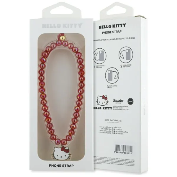 Hello Kitty Pearls Kitty Head - Phone Charm (Re | Pirkti internetu — Megaluks