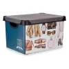 Sandėliavimo dėžutė Kipit Vintage Plastmasinis Raštuotas Vintage 22 L Su rankenomis