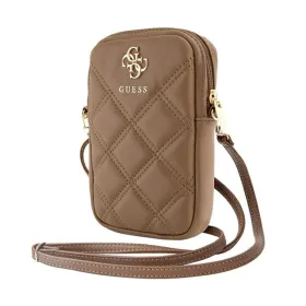 Guess Zip Quilted 4G - Phone bag (brown) | Buy online — Megaluks
