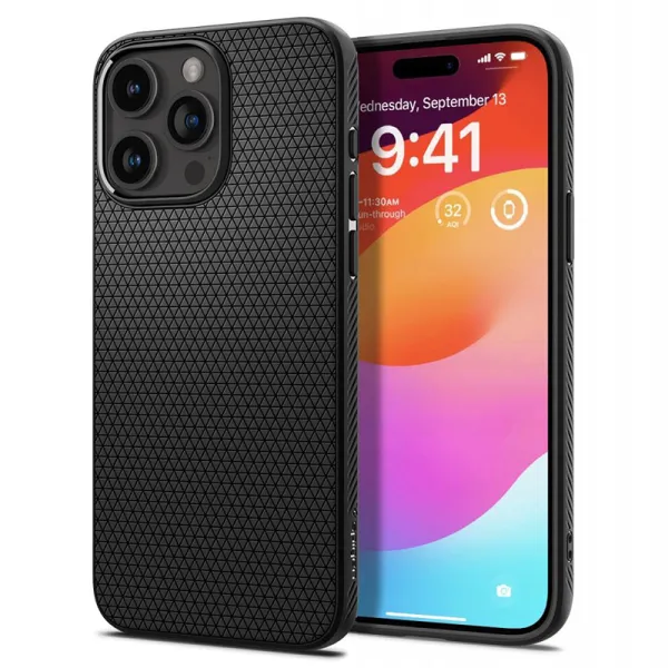 Spigen Liquid Air - Case for iPhone 15 Pro (Matte Black)