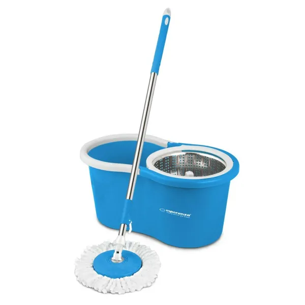 Mop with Bucket Esperanza EHS006 Sinine Valge Mikrofiiber