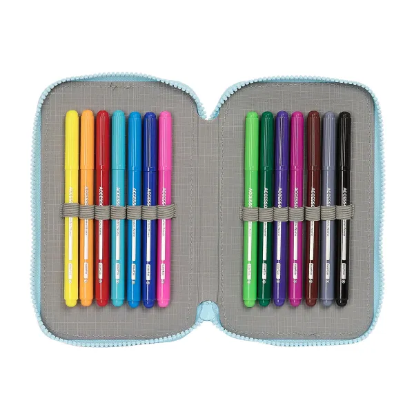 Dvigubo pieštuko dėklas Gabby's Dollhouse Mėlyna 12.5 x 19.5 x 4 cm (28 Dalys)