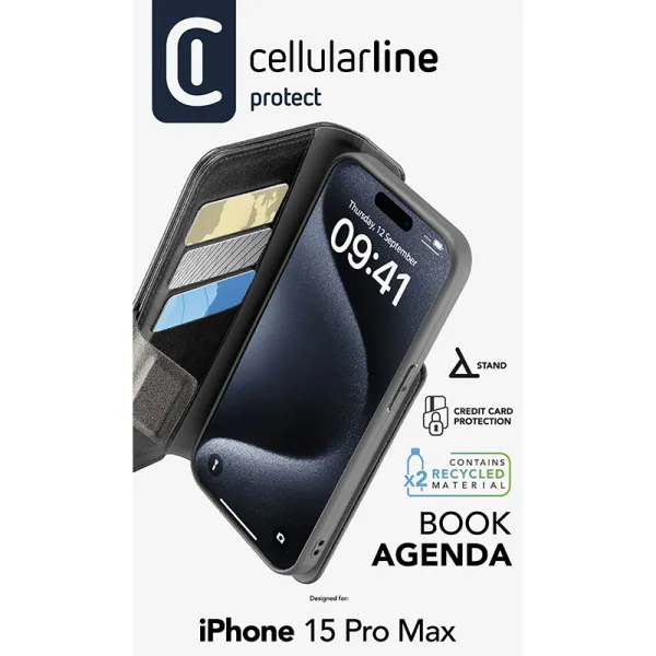 Cellularline Book Agenda - Case for iPhone 15 P | Pirkti internetu — Megaluks
