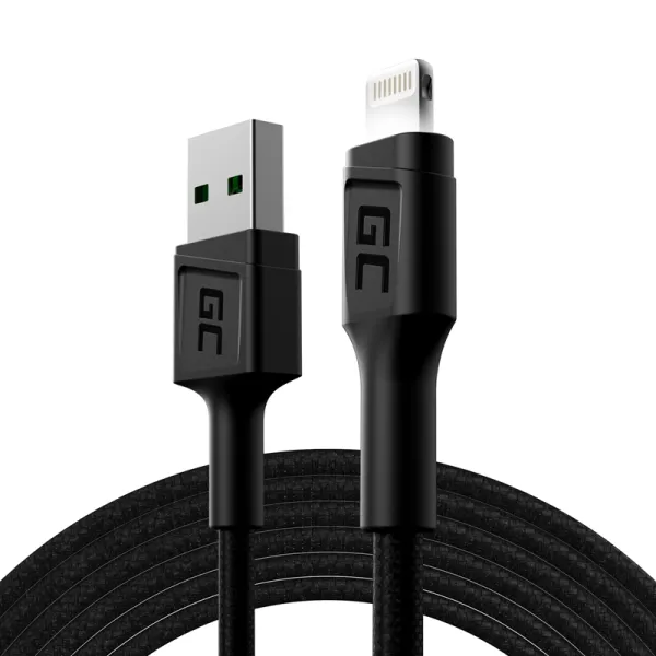 Lightning Cable Green Cell KABGC12 Black 2 m