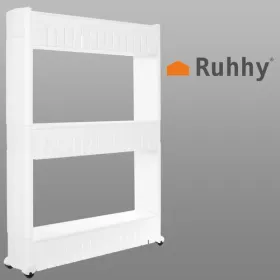 Mobile kitchen shelf on wheels, white | Buy online — Megaluks