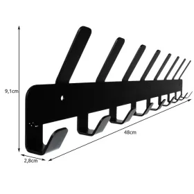 Wall hanger (17 hooks) - black | Buy online — Megaluks