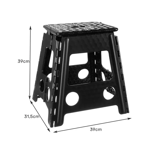 Folding stool black and white 39cm