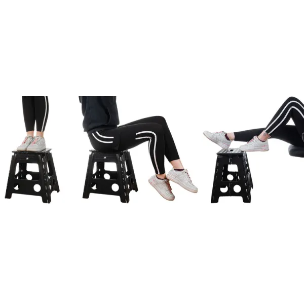 Folding stool black and white 39cm