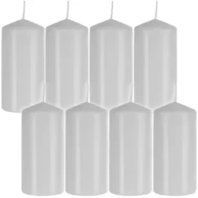 White cylinder candle - set of 8 | Buy online — Megaluks