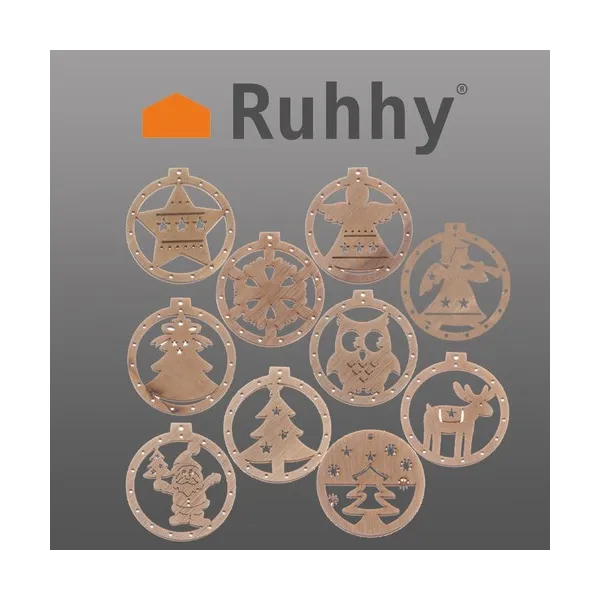 Wooden baubles - 10 pcs
