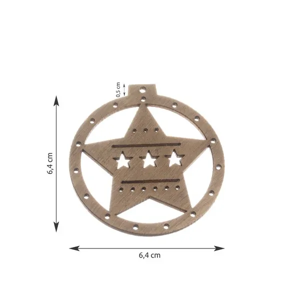 Wooden baubles - 10 pcs
