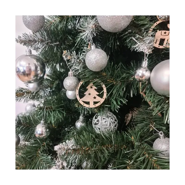Wooden baubles - 10 pcs