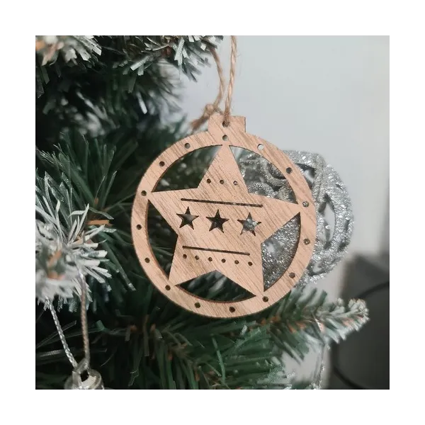 Wooden baubles - 10 pcs