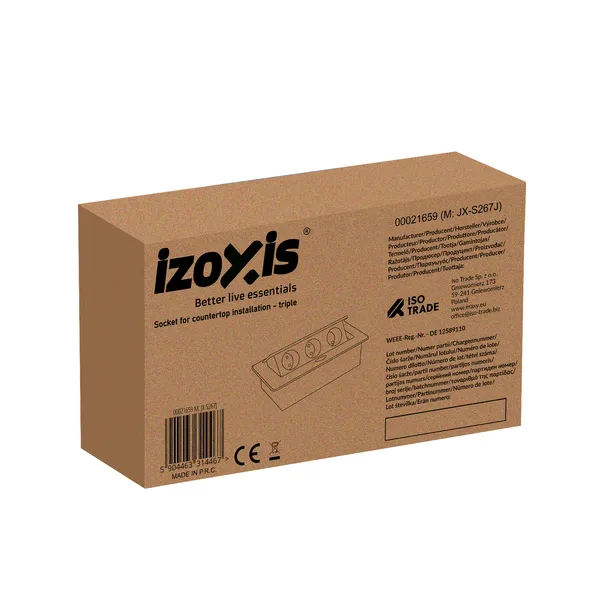 Socket hidden in the countertop - triple Izoxis 21659