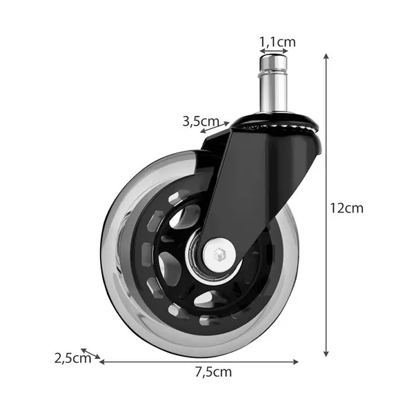 Office chair wheels - 5 pcs Malatec 22077 | Buy online — Megaluks