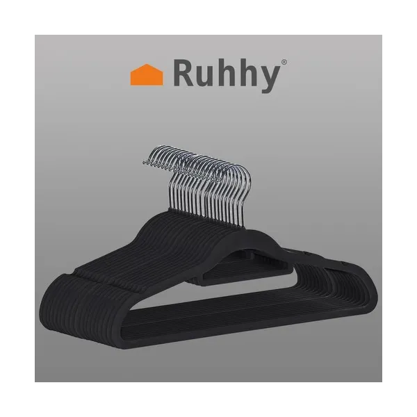 Clothes hanger 20pcs - black Ruhhy 22536 | Buy online — Megaluks