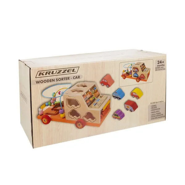Wooden car sorter Kruzzel 22652