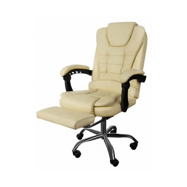 Office chair with footrest - beige Malatec 23287