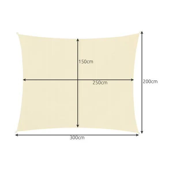 Sunshade sail 3x2m - beige Gardlov 23163
