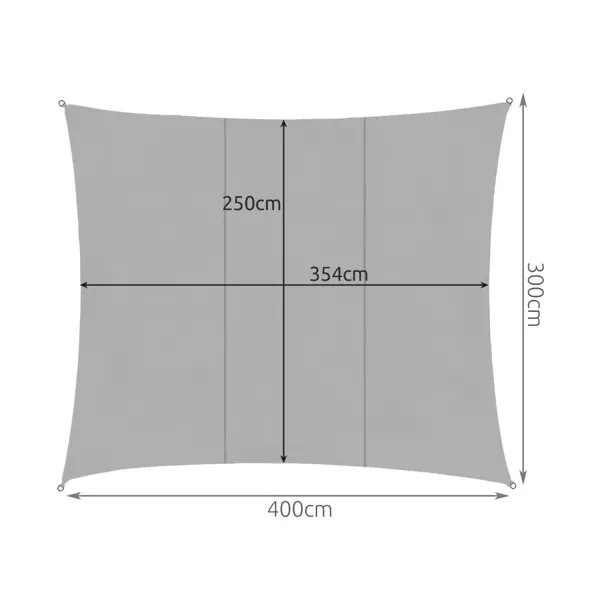 Sunshade sail 4x3m - gray Gardlov 23143