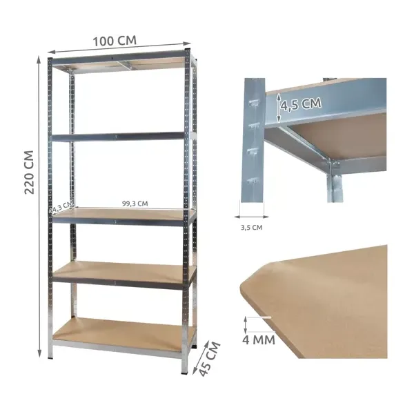 Sandėlio lentyna 220x100x45 Malatec 23766 | Pirkti internetu — Megaluks