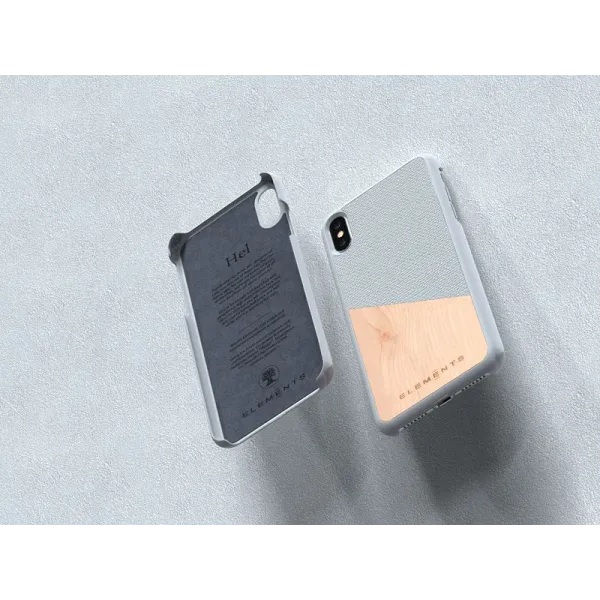 Nordic Elements Original Hel - Case for iPhone Xs Max with real maple wood (Light Grey)