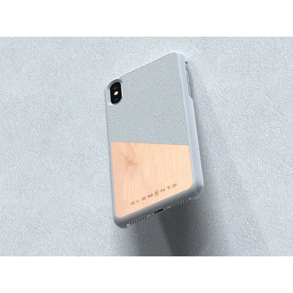 Nordic Elements Original Hel - Case for iPhone Xs Max with real maple wood (Light Grey)