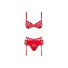 Pitsinen alusvaatesetti Obsessive Heartina Punainen S/M