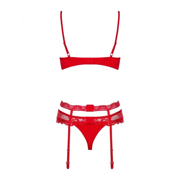 Nėriniuoti apatiniai komplektai Obsessive Heartina Raudona L/XL