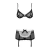 Pitsinen alusvaatesetti Obsessive Maidme S/M Musta