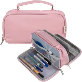 Double extendable pencil case - pink Maaleo 24517 | Buy online — Megaluks