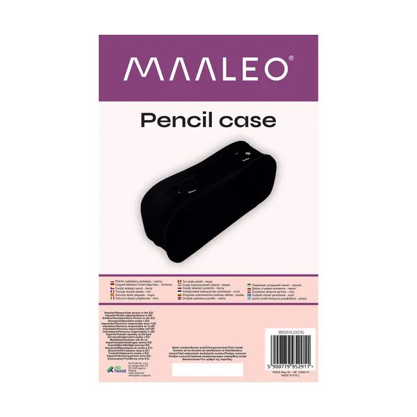 Double extendable pencil case - black Maaleo 24516 | Buy online — Megaluks