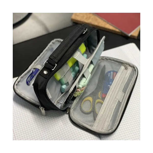 Double extendable pencil case - black Maaleo 24516 | Buy online — Megaluks