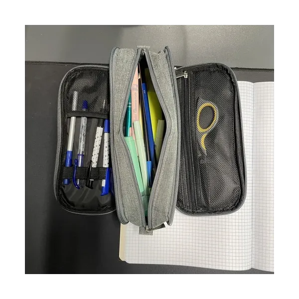 Triple folding pencil case - gray Maaleo 24512 | Buy online — Megaluks