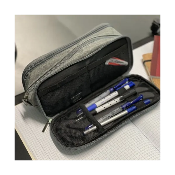 Triple folding pencil case - gray Maaleo 24512 | Buy online — Megaluks