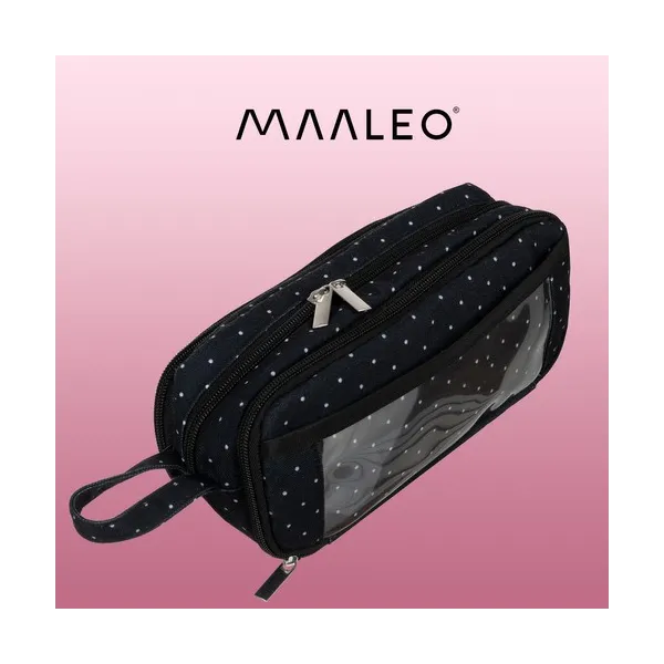 Triple foldable pencil case - black Maaleo 24511